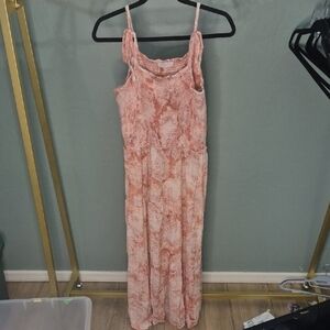 Lightweight Pink Paisley Maxi Dress with Adjustable Straps